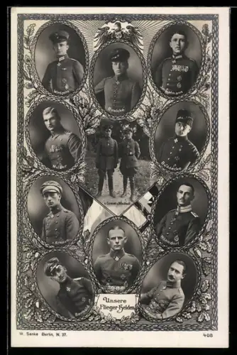 AK Sanke-Nr. 408: Unsere Fliegerhelden, Jagdflieger Oswald Boelcke