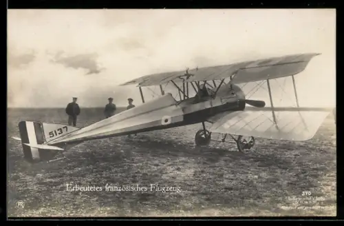 AK Sanke Nr. 370, Erbeutetes französisches Flugzeug
