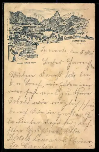 Vorläufer-AK Montreux, 1893, Grand Hotel des Avants