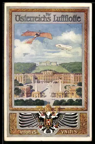AK Flugzeug und Zeppelin, Viribus Unitis, Wappenadler, Pro rakouské vzducholodstvo
