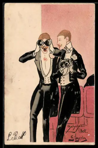 AK Zwischen-Akt, Voyeure mit Operngläsern