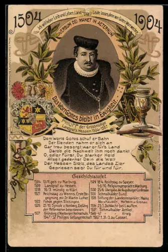 Lithographie Landgraf Philipp der Grossmütige von Hessen-Darmstadt