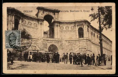 AK Cagliari, Facciata Bastione S. Remy, Strassenbahn