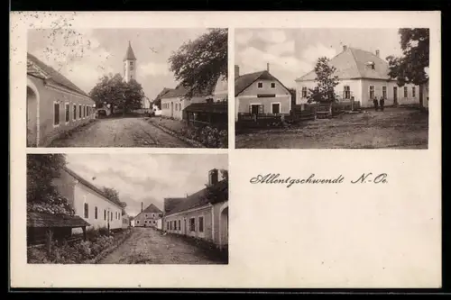 AK Lichtenau im Waldviertel, Allentgschwendt, Blick zur Kirche, Partie im Ort