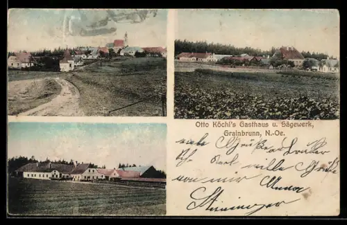 AK Sallingberg /N.-Oe., Grainbrunn, Otto Köchl`s Gasthuas und Sägewerk