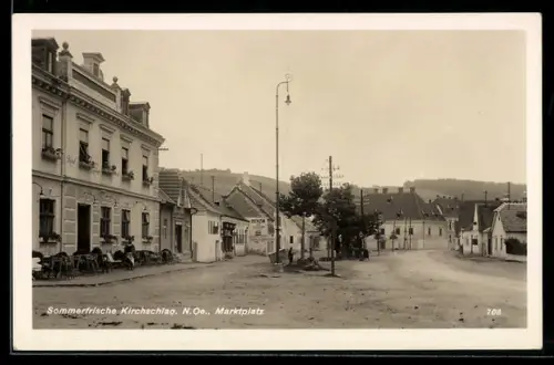 AK Kirchschlag /N. Oe., Hotel, Benzin- und Oelstation, Marktplatz