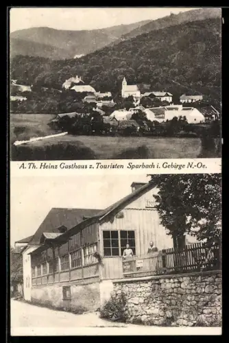 AK Sparbach i. Gebirge, A. Th. Heinz Gasthaus u. Touristen