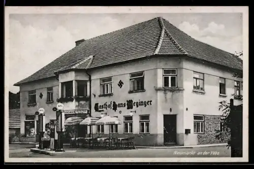 AK Neumarkt /N. D., Gasthof Hans Weginger mit Tanksäule, 