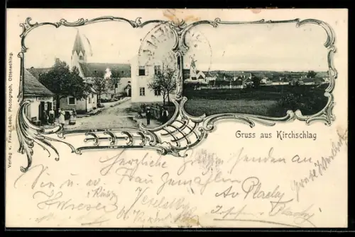 AK Kirchschlag, Ortsansicht, Strassenpartie