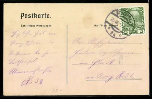 Lithographie Stockerau, Post, Convict, Rathaus & Totalansicht