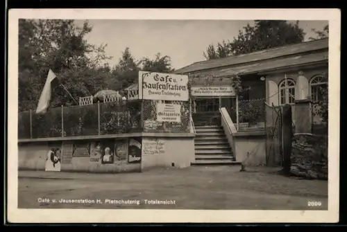 AK Krumpendorf, Café und Jausenstation H. Pletschutznig mit Biergarten