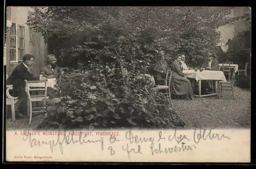AK Klagenfurt, Restaurant A. Löffler`s Weinstube, Pfarrplatz