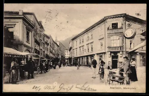 AK Hallein, Marktplatz mit Geschäften