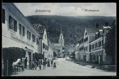 AK Schladming, Franz Gutter Rantner`s Gasthaus in der Kirchengasse
