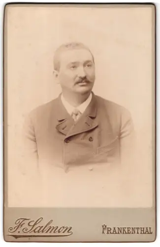 Fotografie F. Salmon, Frankenthal, Porträt von Onkel Carl mit Schnurrbart