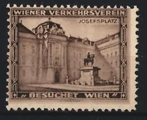 Reklamemarke Wien, Besuchet Wien, Josefsplatz mit Reiterstatue