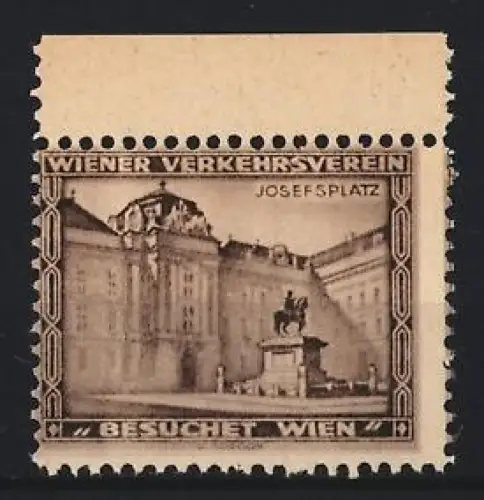 Reklamemarke Wien, Besuchet Wien, Josefsplatz mit Reiterstatue