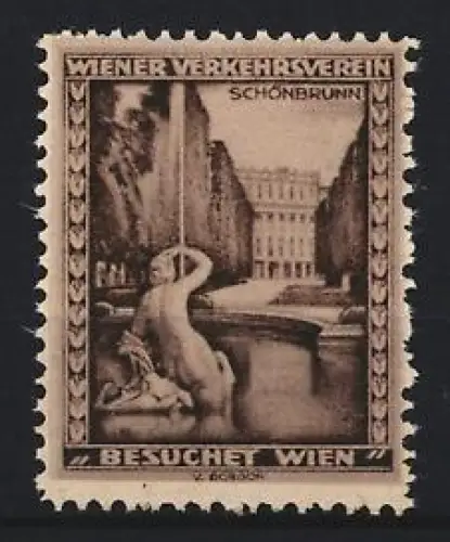 Reklamemarke Wien, Besuchet Wien, Schönbrunn, Fontäne