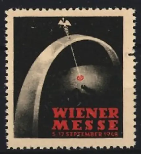 Reklamemarke Wien, Wiener Messe 1948, Caduceus auf Bogen