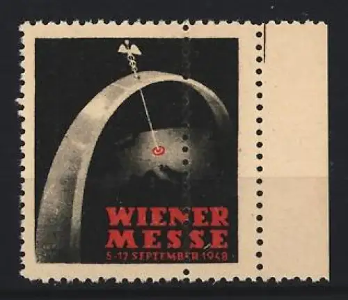 Reklamemarke Wien, Wiener Messe 1948, Caduceus auf Bogen