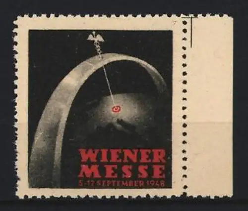 Reklamemarke Wien, Wiener Messe 1948, Caduceus auf Bogen