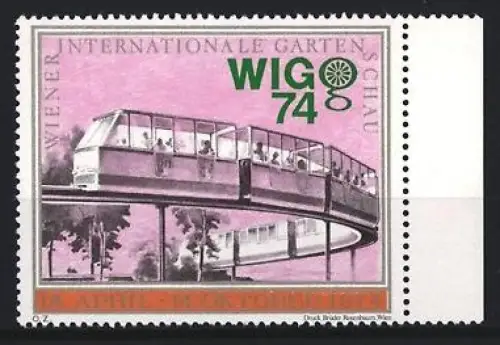Reklamemarke Wien, Internationale Gartenschau 74, Monorail-Bahn