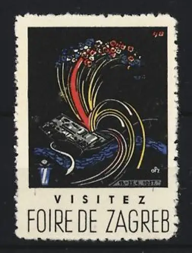 Reklamemarke Zagreb, Foire de Zagreb, Fliegende Blumen