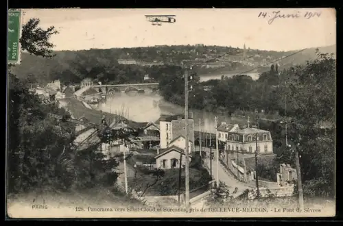 AK Meudon, Bellevue vers Saint-Cloud et Suresnes, Le Pont de Sèvres