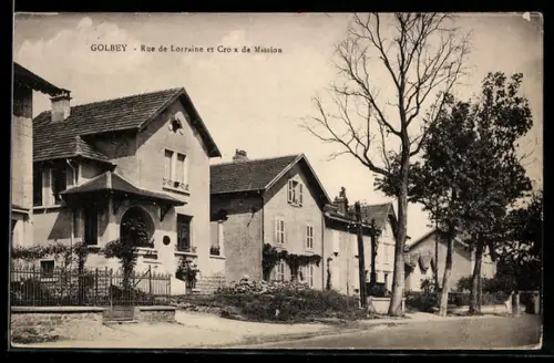 AK Golbey, Rue de Lorraine et Croix de Mission