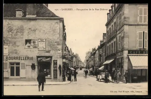 AK Langres, Perspective de la Rue Diderot, Bourrellerie