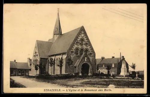 AK Strazeele, L`Eglise et le Monument aux Morts