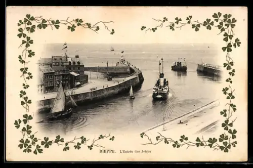 AK Dieppe, L`Entrée des Jetées