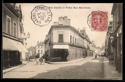 AK Autun, Rue Guérin et Petite Rue Marchaux