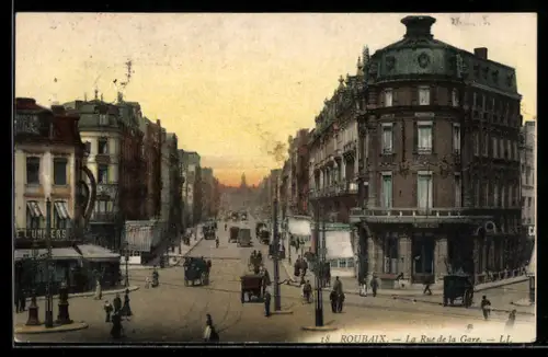 AK Roubaix, La Rue de la Gare