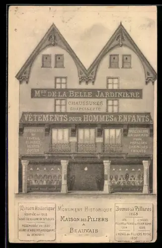 AK Beauvais, Monument Historique, Maison des Piliers