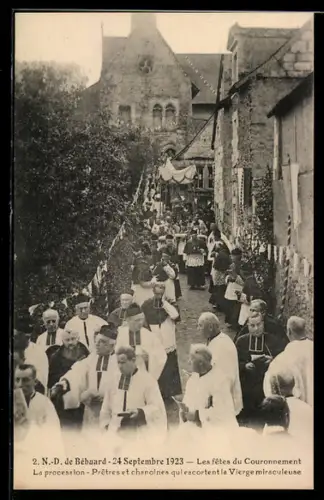 AK Béhuard, N.-D. de Béhuard, Les fêtes du Couronnement 1923, La procession