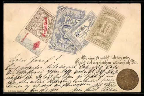AK Geldscheine und -Münze