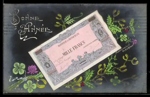 AK Mille Francs, Fleurs, Bonne Année
