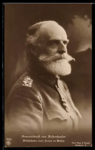 AK Portrait Generaloberst von Falkenhausen, Befehlshaber einer Armee im Westen