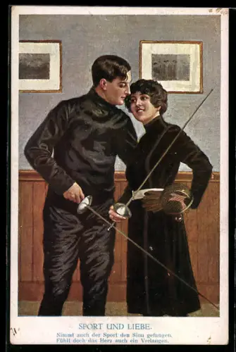 AK Sport und Liebe, Liebespaar als Fechter