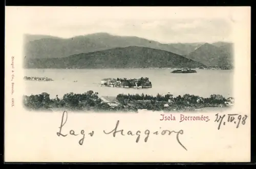 AK Isola Borromees, Panorama mit der Insel