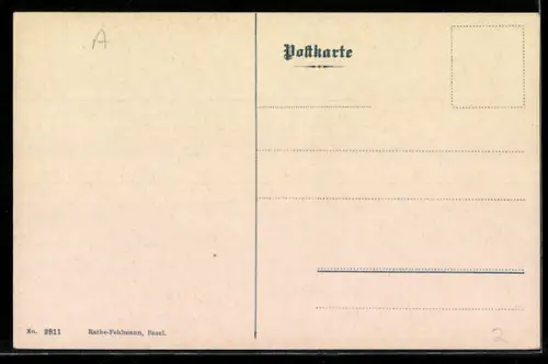 AK Basel, Ortsansicht mit den drei Rheinbrücken