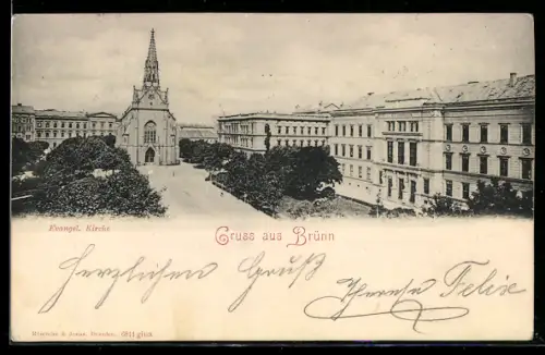 AK Brünn / Brno, Ev. Kirche, Landhaus