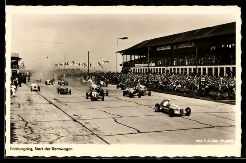AK Nürburg, Start der Rennwagen zum Autorennen auf dem Nürburgring