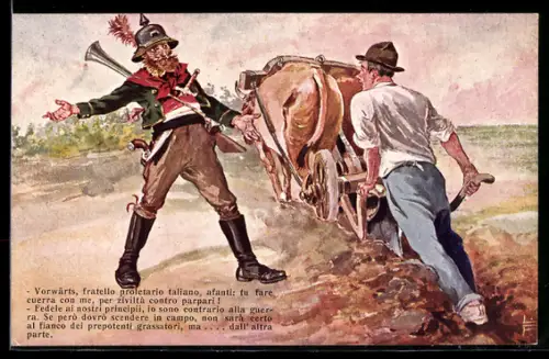 AK Vorwärts, fratello proletario italiano, afanti..., anti-deutsche Propaganda