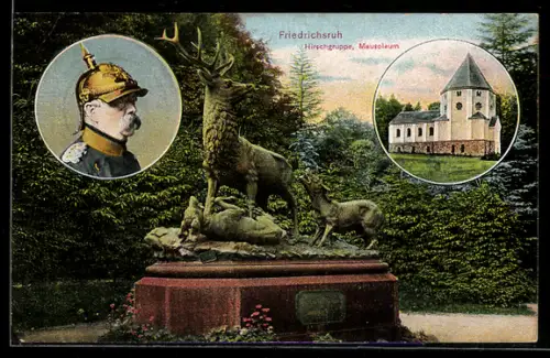 AK Friedrichsruh, Hirschgruppe, Mausoleum, Otto von Bismarck