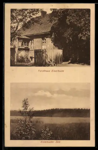 AK Eiserbude, Forsthaus und Eiserbuder See