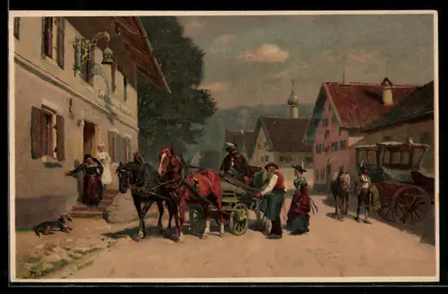 Künstler-AK Meissner & Buch (M&B) Nr.1450: Reisen im Gebirge