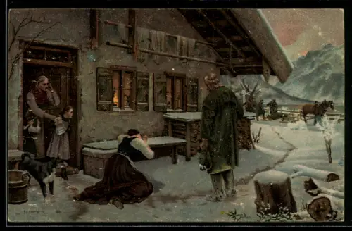 Künstler-AK Stengel & Co. Nr. 29062: ein schwerer Schicksalsschlag