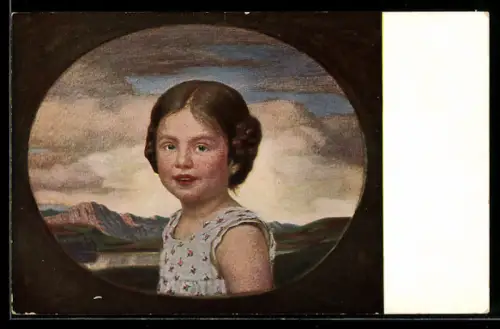 Künstler-AK Ludwig von Zumbusch: Kleines Mädchen mit geflochtenen Haaren